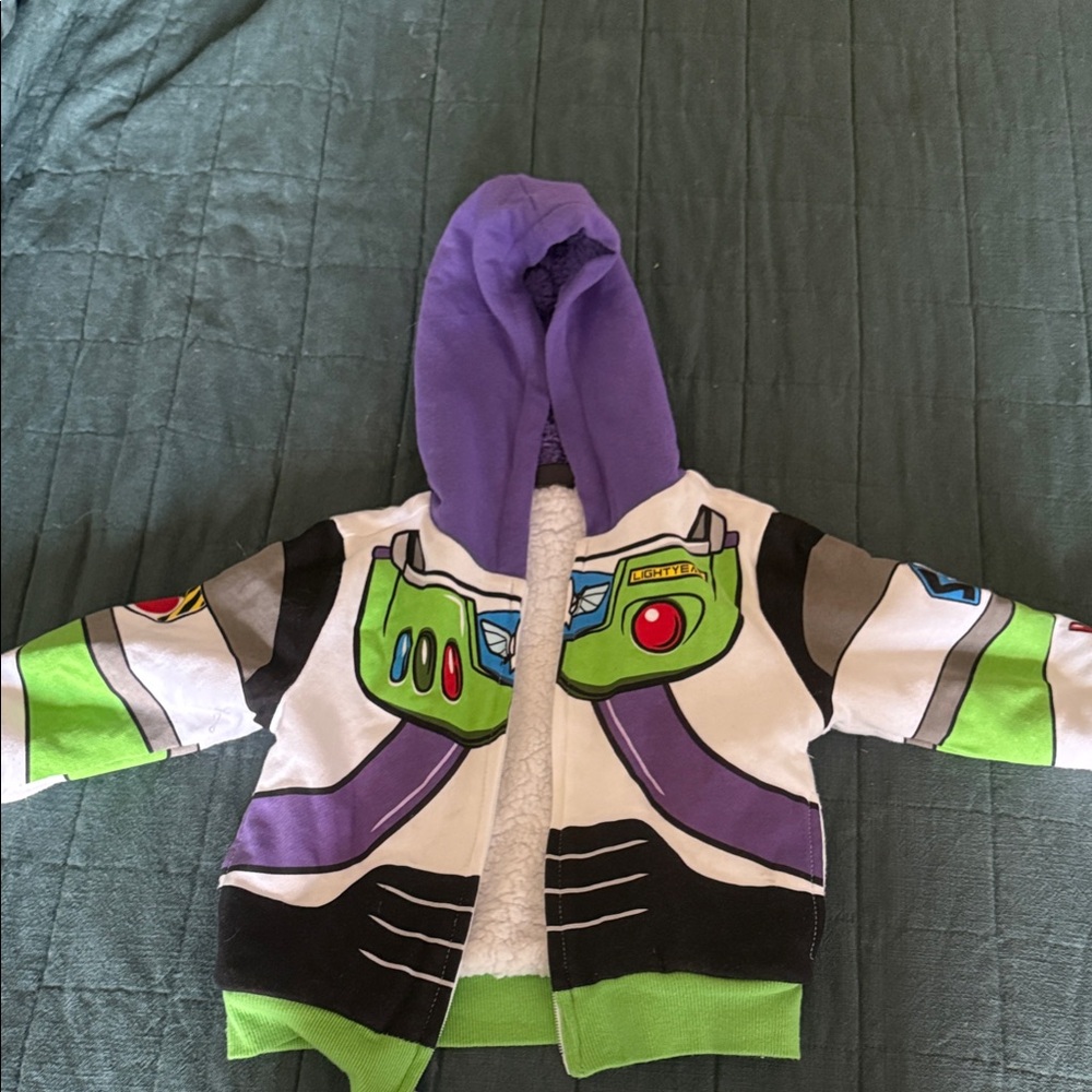 Disney Buzz Lightyear Kids Hoodie - Green, Purple, White
